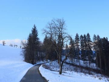 Schneelandschaft mit blauem Himmel